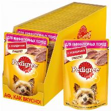 КОРМ ДЛЯ СОБАК pedigree ДЛЯ МИНИАТЮРНЫХ ПОРОД ПАШТЕТ С ГОВЯДИНОЙ 80 Г