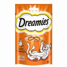 ЛАКОМСТВА ДЛЯ КОШЕК dreamies ПОДУШЕЧКИ С КУРИЦЕЙ 60 Г