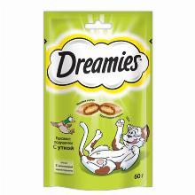 ЛАКОМСТВА ДЛЯ КОШЕК dreamies ПОДУШЕЧКИ С УТКОЙ 60 Г