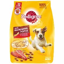 КОРМ ДЛЯ СОБАК pedigree ДЛЯ ВЗРОСЛЫХ СОБАК МАЛЕНЬКИХ ПОРОД С ГОВЯДИНОЙ 600 Г