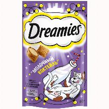 ЛАКОМСТВА ДЛЯ КОШЕК dreamies ПОДУШЕЧКИ МОЛОЧНЫЙ КОКТЕЙЛЬ 60 Г